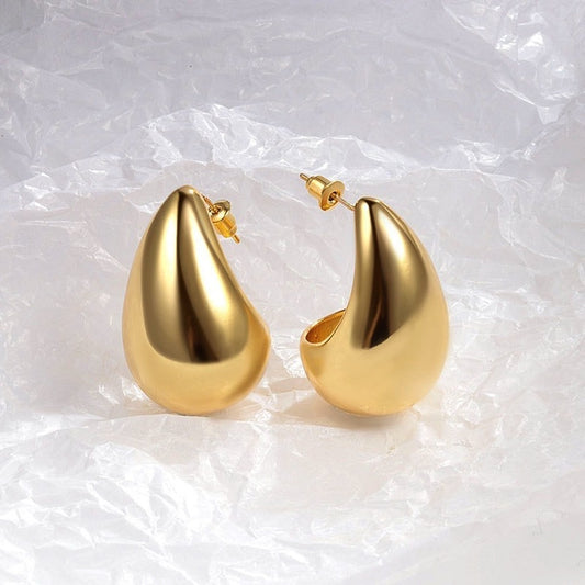 Elegant Golden Sculptural Drop Earrings