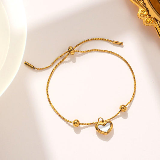 Adorable Gold Heart Charm Bracelet